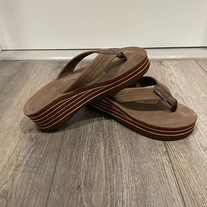 Rainbow Sandals six layer wedge leather flip flop W6.5-7.5